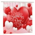 thumbnail image 2 of JOOCAR Valentine's Day Shower Curtain Set Romantic Red and White Heart Shaped Balloons Decor Home Bathroom Bathtub Curtains Durable Waterproof Washable Fabric with 12 Hooks 72x72 inch, 2 of 7