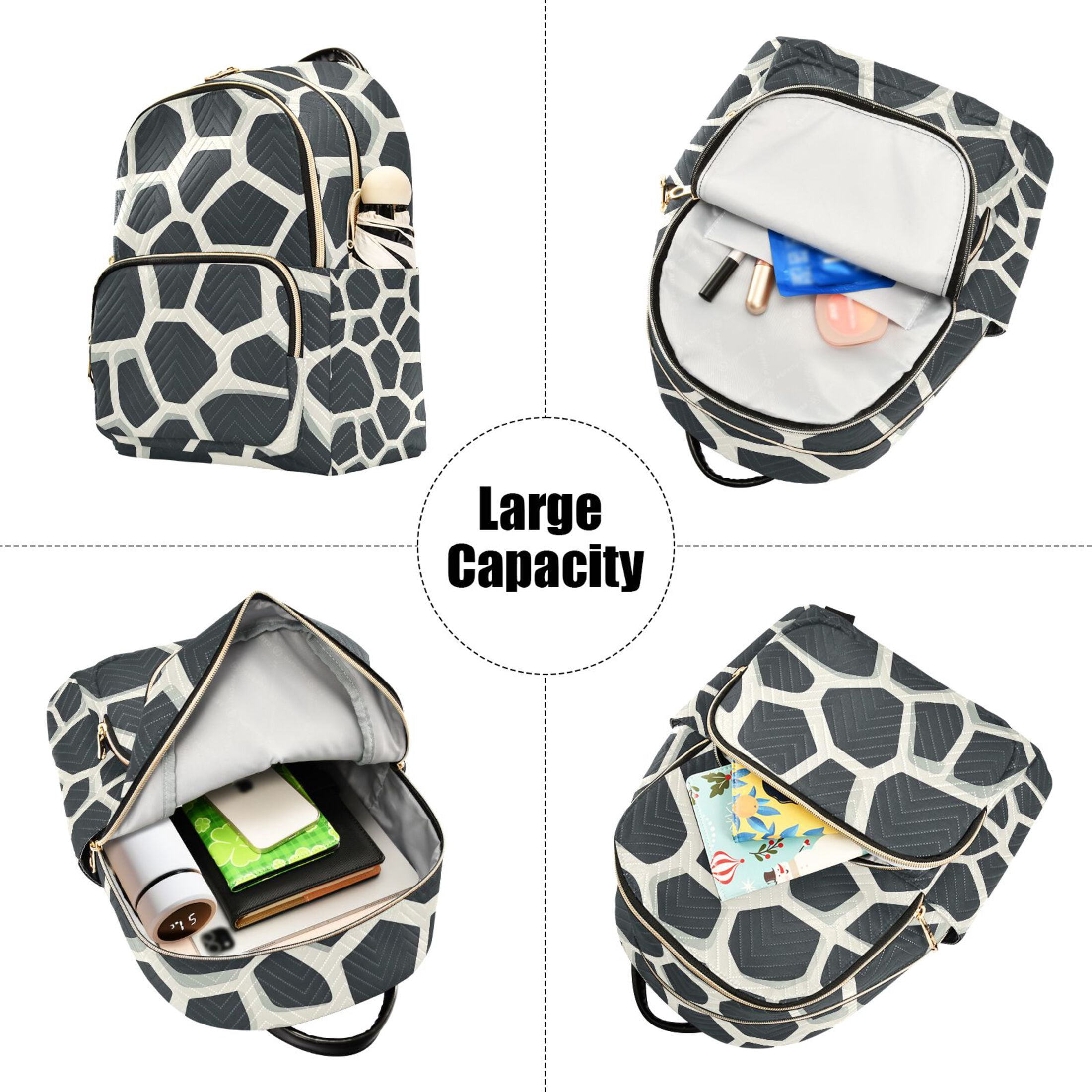 ALAZA Cow Print Womens Travel Laptop Backpack Large Daypack Ladies Shoulder Bags S