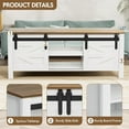 thumbnail image 5 of BOBOKY Farmhouse Coffee Table with Storage & Sliding Barn Doors, Modern Rustic Living Room Table with Adjustable Shelves, Wooden Rustic Center Table for Living Room (Antique White), 5 of 7
