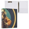 thumbnail image 3 of Monkey Astronaut Earth 3 Ring Binders 1.5 inch Hardcover File Folders with Interior Pockets A4 Size Organizer for School Office Hospital, 3 of 8