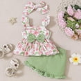thumbnail image 2 of CAUYDY Baby Girls Summer Outfits 2 Piece Toddler Girl Short Sleeve Shirt and Skorts Kids Spring Summer Clothing Set 2T 3T 4T Children Summer 2Pcs Pajamas Set (Sizes 12-18 Months,F02-Green), 2 of 8