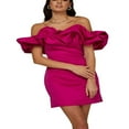 thumbnail image 4 of Robe Crayon Moulante à Manches Bouffantes pour Femmes Robe de Cocktail Formelle Soirée Robe de Bal Tenue de Club, 4 of 6