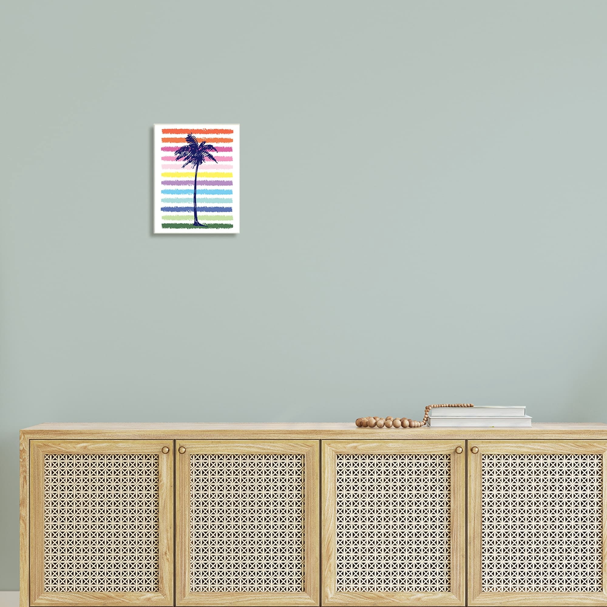 Stupell Industries Cute Rainbow Pattern Palm Tree Tropical Stripes , 13 x 19, Design by Jennifer McCully