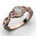 thumbnail image 3 of Dazzling Half Halo 1.25 Carat Round Cut Diamond Moissanite Engagement Ring Wedding Ring in 925 Sterling Silver With 18k Rose Gold Plating, Gift For Her, Promise Ring, Anniversary Ring, 3 of 3