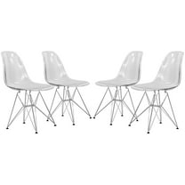 Eiffel Side Chairs - Set of 4 - Modern Plastic Dining Chairs - Ergonomic Indoor/Outdoor Seating