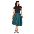 thumbnail image 6 of Women's 24Seven Comfort Apparel Elegant Accordion Pleated Elastic Waistband Party Midi Skirt Color: Hunter Size: MEDIUM, 6 of 10