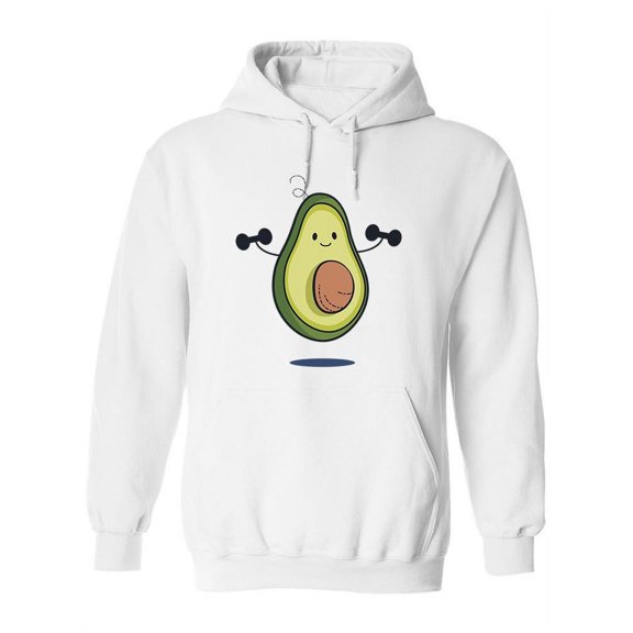 Cute Avocado Doing Exercise Hoodie Women -Image by Shutterstock, Female XX-Large