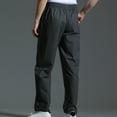 thumbnail image 4 of Mens Casual Fashion Solid Straight Leg Pants Drawstring Elastic Waist Pants RXIRUCGD Gris Foncé, Taille: L, 4 of 4