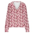 thumbnail image 5 of Aboser Womens Flannel Cardigan Sweaters Pink Christmas Holiday Tops Funny Xmas Tree Printed Jackets Warm Button Down Outerwear Soft Long Sleeve Sweater Coats, 5 of 5