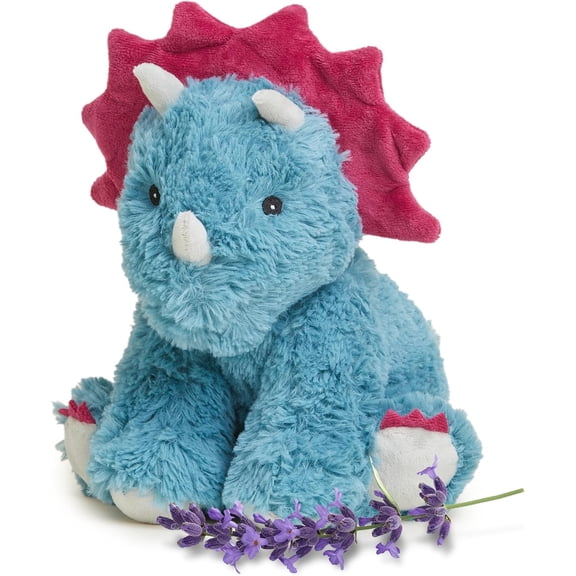 warmies 13” Triceratops Stuffed Animal, Microwavable Heated Plushies and Weighted Soft Plush Toys