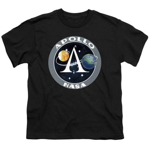 Nasa Apollo Mission Patch Youth 18/1 T-Shirt Black