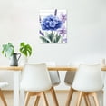 thumbnail image 3 of Flower Canvas Wall Art Blue Purple Watercolor Flower Green Plant White Wooden Board Painting Prints Posters Living Room Decor Romantic Modern Home Art Bedroom Bathroom Office Wall Decor,8x10 Inches, 3 of 5