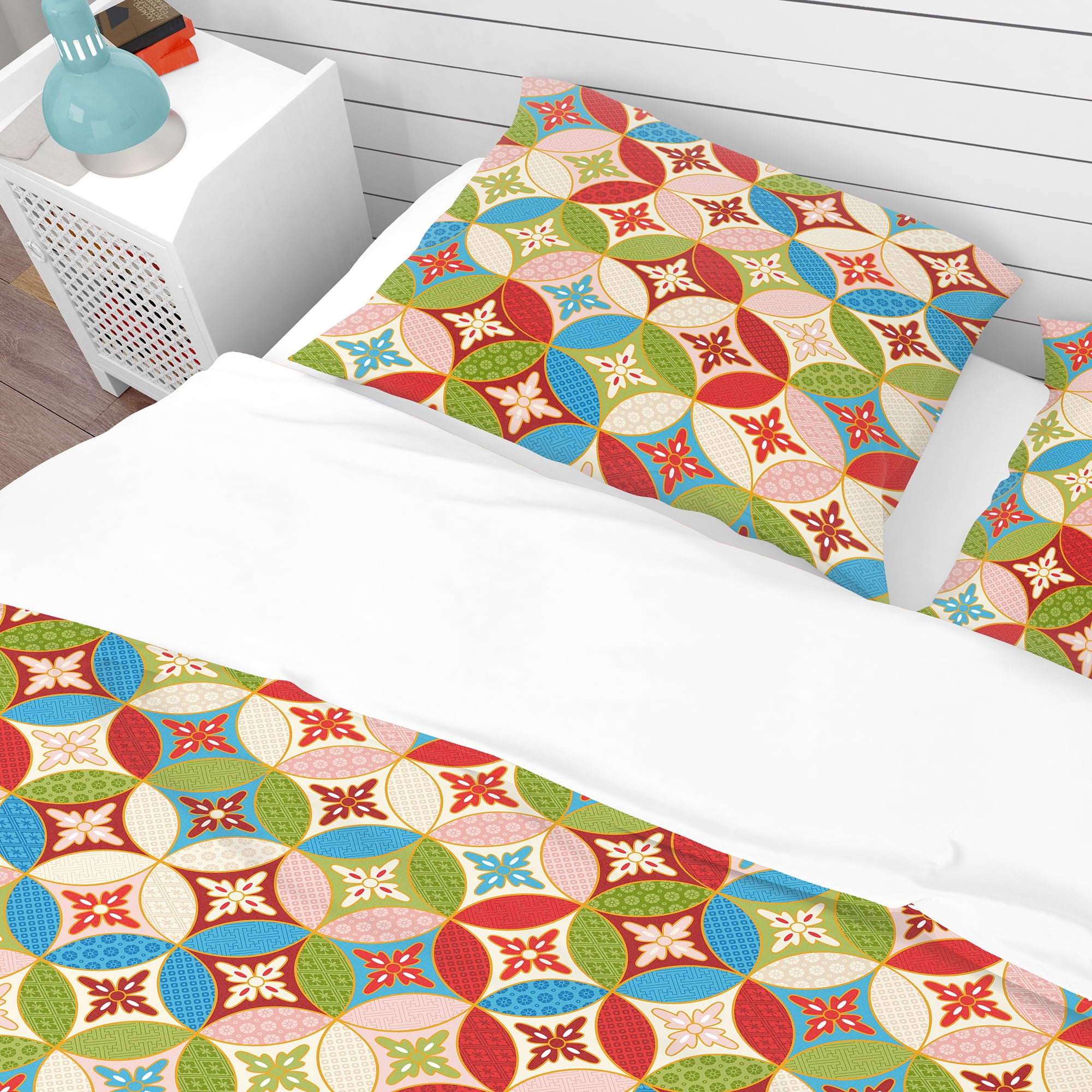 Designart 'Circles Japanese Texture' Bohemian & Eclectic Duvet Cover Set