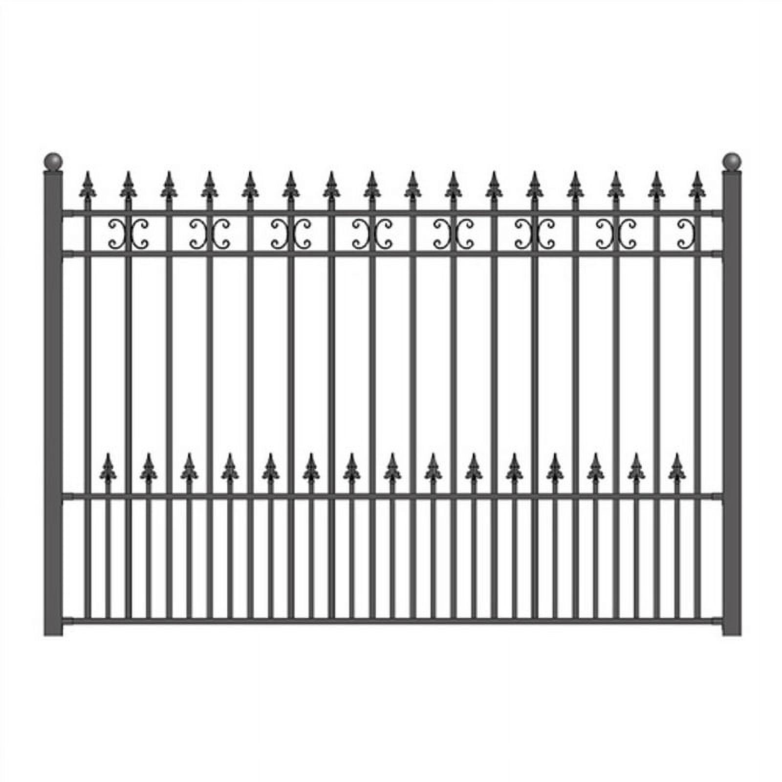 ALEKO Outdoor Yard Garden Steel Fence 8' x 5' Venice Style Black