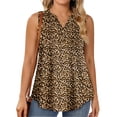 thumbnail image 2 of WellSize Plus Size Tank Tops for Women Henley V Neck Sleeveless Shirts Dressy Floral Blouses Summer Tunic Tops, 2 of 7