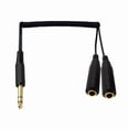 thumbnail image 2 of 6.35mm 1/4Inch Male Stereo to Two TRS Audio Cable Spring Y Splitter Adapter for Headphones and Speakers, 2 of 10