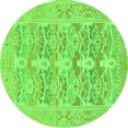 thumbnail image 1 of Ahgly Company Machine Washable Indoor Round Oriental Green Traditional Area Rugs, 5' Round, 1 of 4