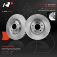 thumbnail image 4 of A-Premium 12.58 inch (319.6mm) Front Vented Disc Brake Rotors + Ceramic Pads Kit Compatible with Select Infiniti and Nissan Models - EX35, EX37, G25, G35, G37, M35, Q40, QX50, Q70, 350Z, 370Z, Murano, 4 of 8