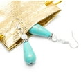 thumbnail image 3 of SuperJeweler Turquoise Earrings, Turquoise Drop Earrings, Dangles 2 inches in Silver for Women, 3 of 9