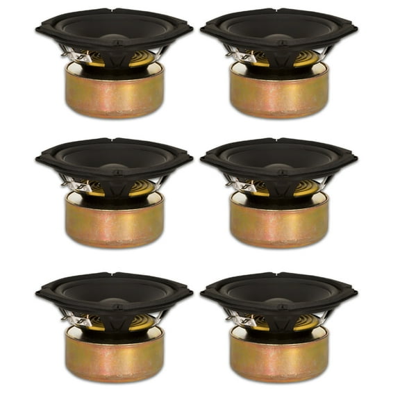 6 Goldwood Sound GW-205/8S Shielded 5.25" Woofers 130 Watt each 8ohm Replacement Speakers