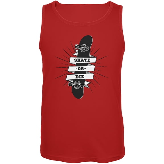 Skate Or Die Red Adult Tank Top - Small