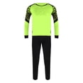 thumbnail image 3 of Haitryli Youth Boys Soccer Jersey Uniform Goalkeeper Goalie Outfits Long Sleeve Padded Shirts with Pants Set Fluorescent Green 7-8, 3 of 7