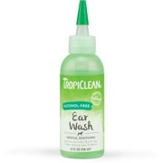 Angle View: TropiClean Alcohol Free Ear Wash for Pets, 4oz - Made in USA
