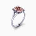 thumbnail image 3 of 2.00 carat Emerald Cut Real Morganite Bridal Set with Moissanite with 18k Gold Plating, 3 of 4