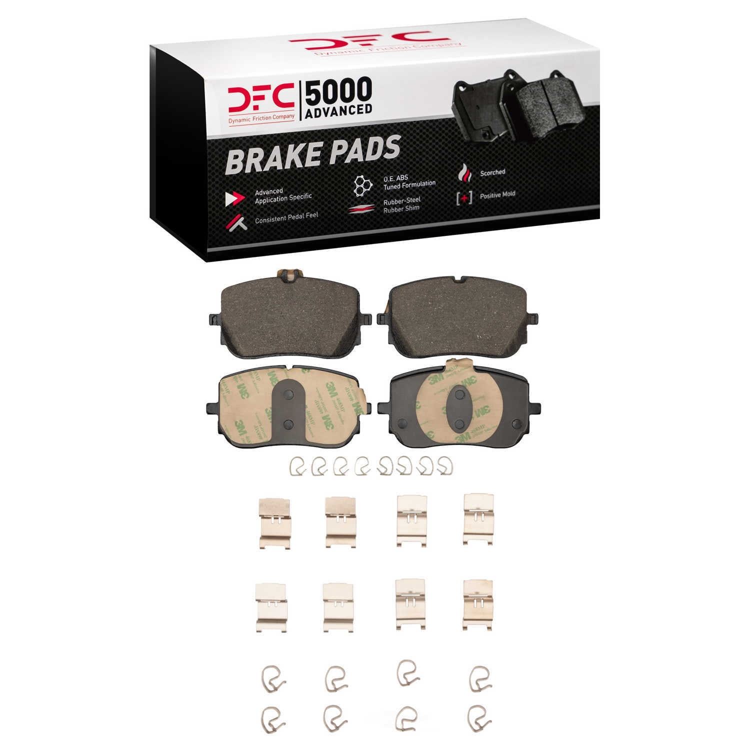 Dynamic Friction Company 1551-2206-01 DFC 5000 Advanced Brake Pads - Ceramic and Hardware Kit - OE