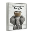 thumbnail image 3 of Stupell Industries Loads Of Fun Laundry Elephant Quotes and Sayings Painting Gray Framed Art Print Wall Art, 24 x 30, 3 of 8