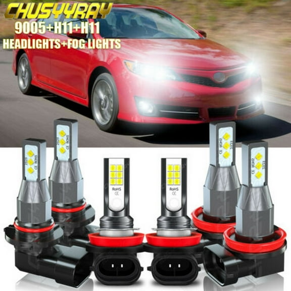Compatible for Toyota Camry 2007-2013 2014 - LED Headlight High Low Fog Light Bulbs Kit