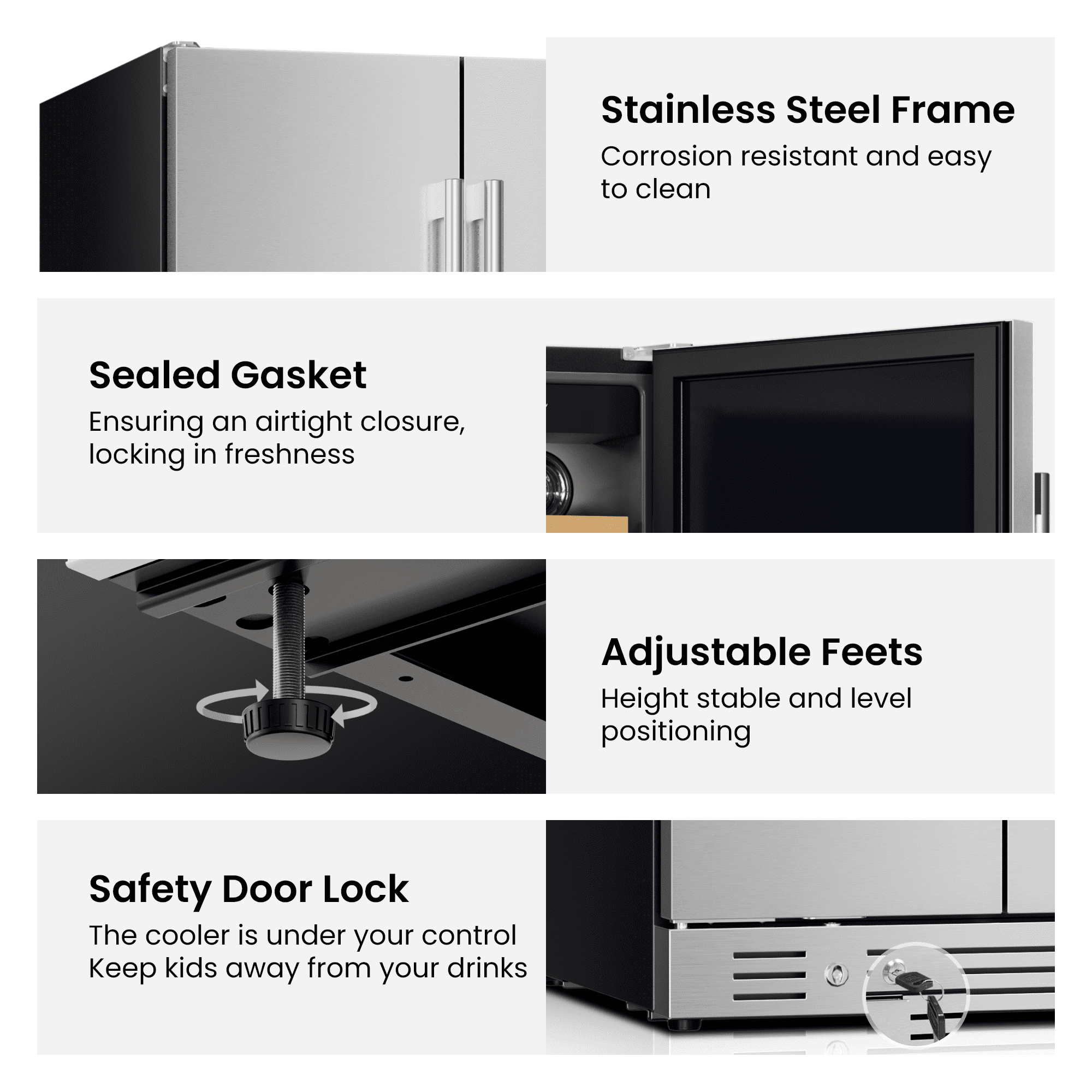 Yeego 30 Inch Wine & Beverage Cooler, Dual Zone 34–65°F, Holds 33 Wine Bottles & 80 Cans, Stainless Steel Door with Lock, Built-In or Under Counter