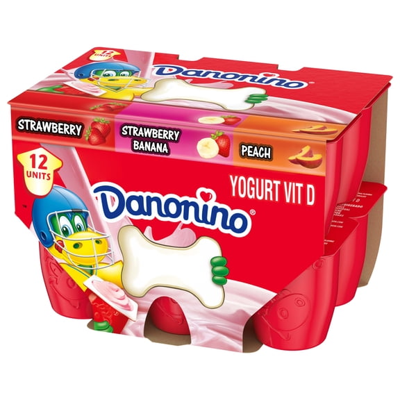 Danonino Variety Pack Strawberry, Strawberry Banana, Peach Yogurt, 1.76 Oz, 12 count