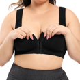 thumbnail image 2 of Sngxgn Women's Medium Support Cross Back Wirefree Yoga Sport Bra(Black,XXXXL), 2 of 5