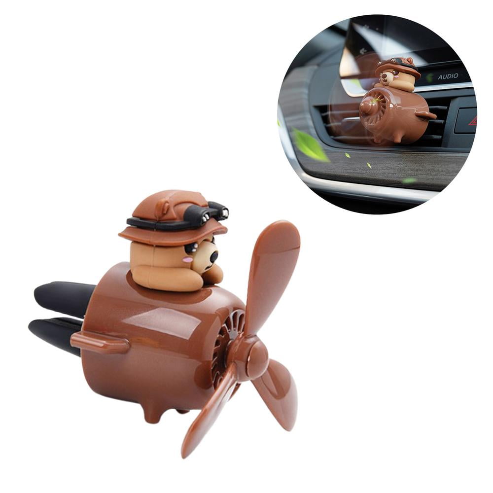 Tohuu Car Air Fresheners Cartoon Bear Pilot Automotive Air Outlet Fan