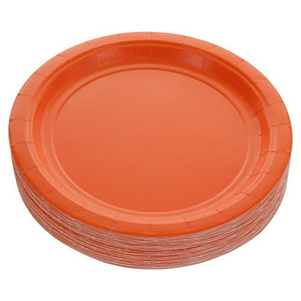 50PK Orange Disposable Party Paper Dessert Plates 7"Ideal for Weddings