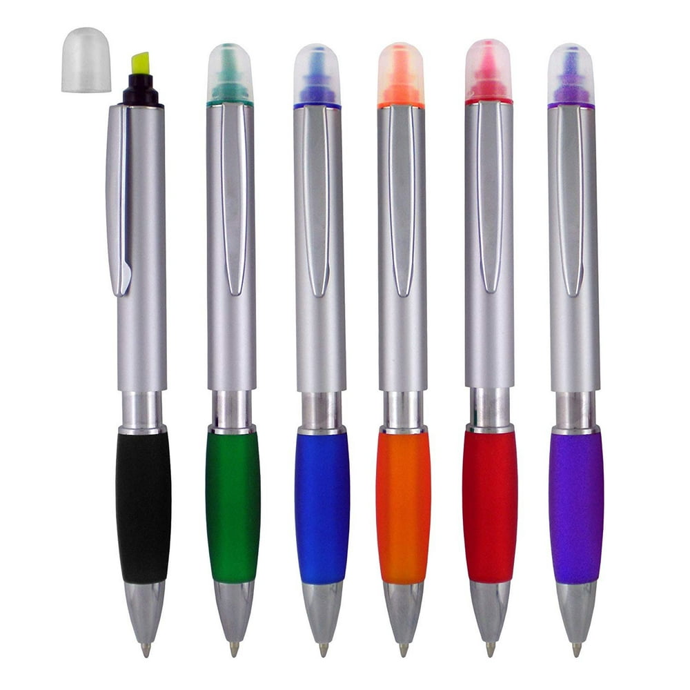 Highlighter Marker With Pen Combo with Chisel Tips, Comes in an array