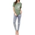 thumbnail image 6 of ZXSXSY Women Sunflower Printed Crew Neck Short Sleeves Top, 6 of 7