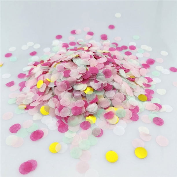 Trozos de papel redondos de 1 cm para decoración de mesas de bodas, globos, bolas de ondas, relleno de confeti, 50 g