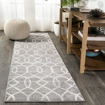 JONATHAN Y MOROCCAN HYPE 2 x 8 Runner Rug, Asilah Ogee Fretwork - Dark Gray/Cream, MOH104A-28