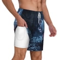 thumbnail image 3 of Picia Heart Axolotl pattern Mens Swim Trunks with Compression Liner Stretch Beach Shorts Quick Dry with Zipper Pockets No-Chafing Board Shorts-Large, 3 of 9