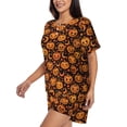 thumbnail image 3 of Womens Pajama Sets With Pocket, halloween pumpkin star Lounge Sets Short Sleeve Sleepwear PJ Sets for Women, 3 of 6