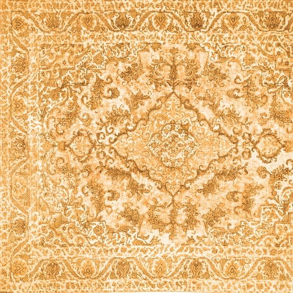 Ahgly Company Indoor Square Persian Orange Traditional Area Rugs, 4' Square