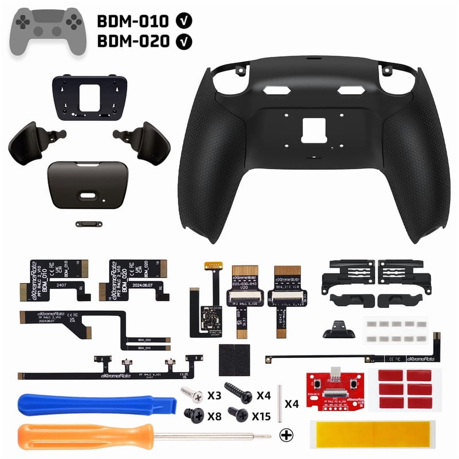 eXtremeRate RISE Plus MAX RMB Back Paddles Kit with Clicky Trigger Stops & Rubberized Grip for PS5 Controller BDM-010 020, Remappable Real Metal Back Buttons Kit for PS5 Controller – Black