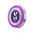 thumbnail image 2 of Northwestern University 15" Double Neon Wall Clock, 2 of 5