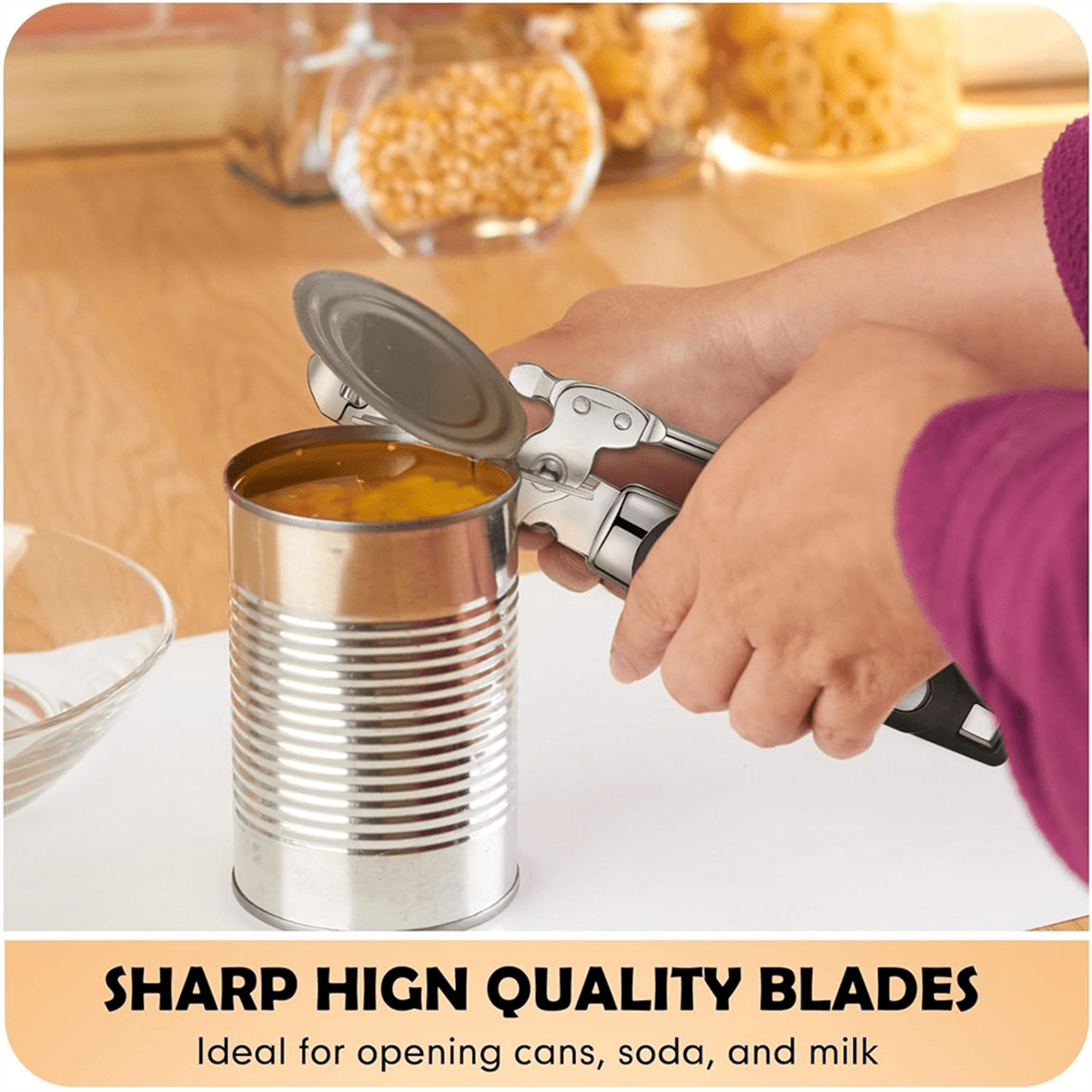 10 Pieces Can Opener Manual Soft Non Slip Grip Handle Heavy Duty HandHeld Safety