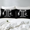 thumbnail image 4 of Erosebridal Initial Letter I Sheet Set Queen, Black Gray Bedding Sets Queen Size, Kawaii Bow-tie Reversible Queen Sheet Sets, Lightweight Room Decorative, 4pcs, 4 of 7