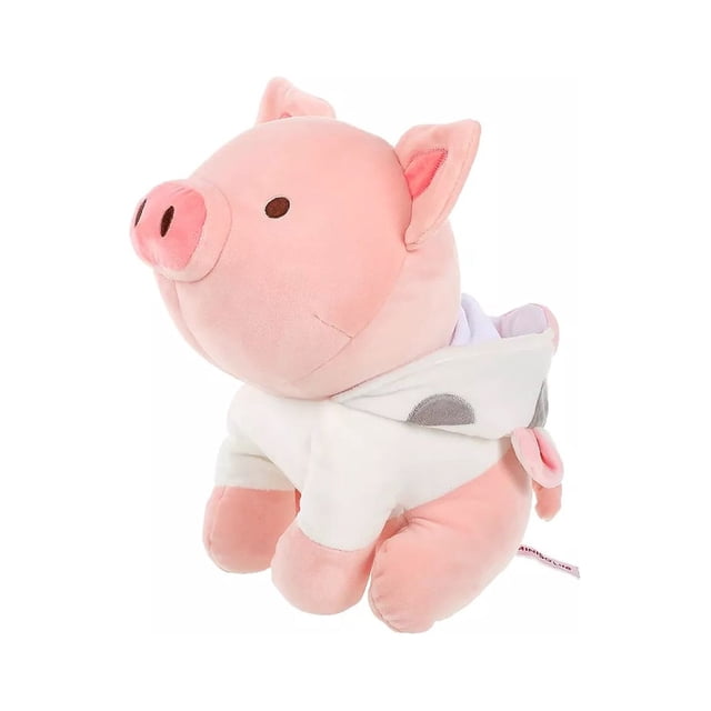 Peluche Cerdito Sentado Con Capucha De Vaca Rosa Lab.G Peluche Cerdito