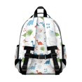 thumbnail image 3 of White Cartoon Dinosaurs Leaves Footprints Cute School Backpack Bag for School with Padded Back and Adjustable Shoulder Straps 15.25"x11.5"x5.25", 3 of 5