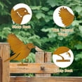 thumbnail image 3 of Tutuviw 5Pcs Rusty Bird Silhouette Outdoor Fence Decorations Metal Birds Craft Statue Ornaments Perfect Yard Art and Large Outdoor Ornaments,Fence Topper and Bird Decor, 3 of 7